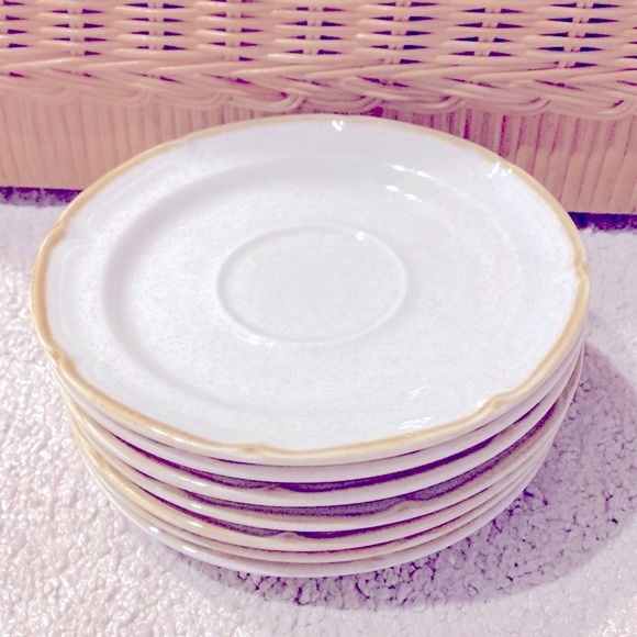 Vintage Set of 7 “The Classics” Stoneware Saucers by Hearthside Dessert Plate 6" - Picture 4 of 10